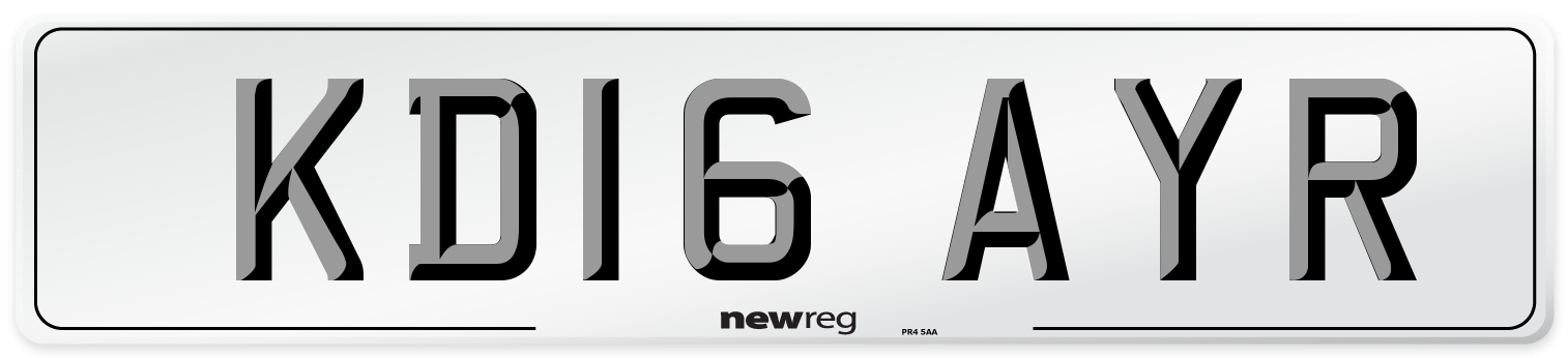 KD16 AYR Number Plate from New Reg